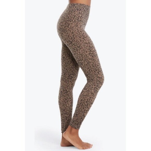 Spanx Look At Me Now Brown Mini Leopard Leggings size Medium - Picture 3 of 10